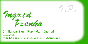 ingrid psenko business card